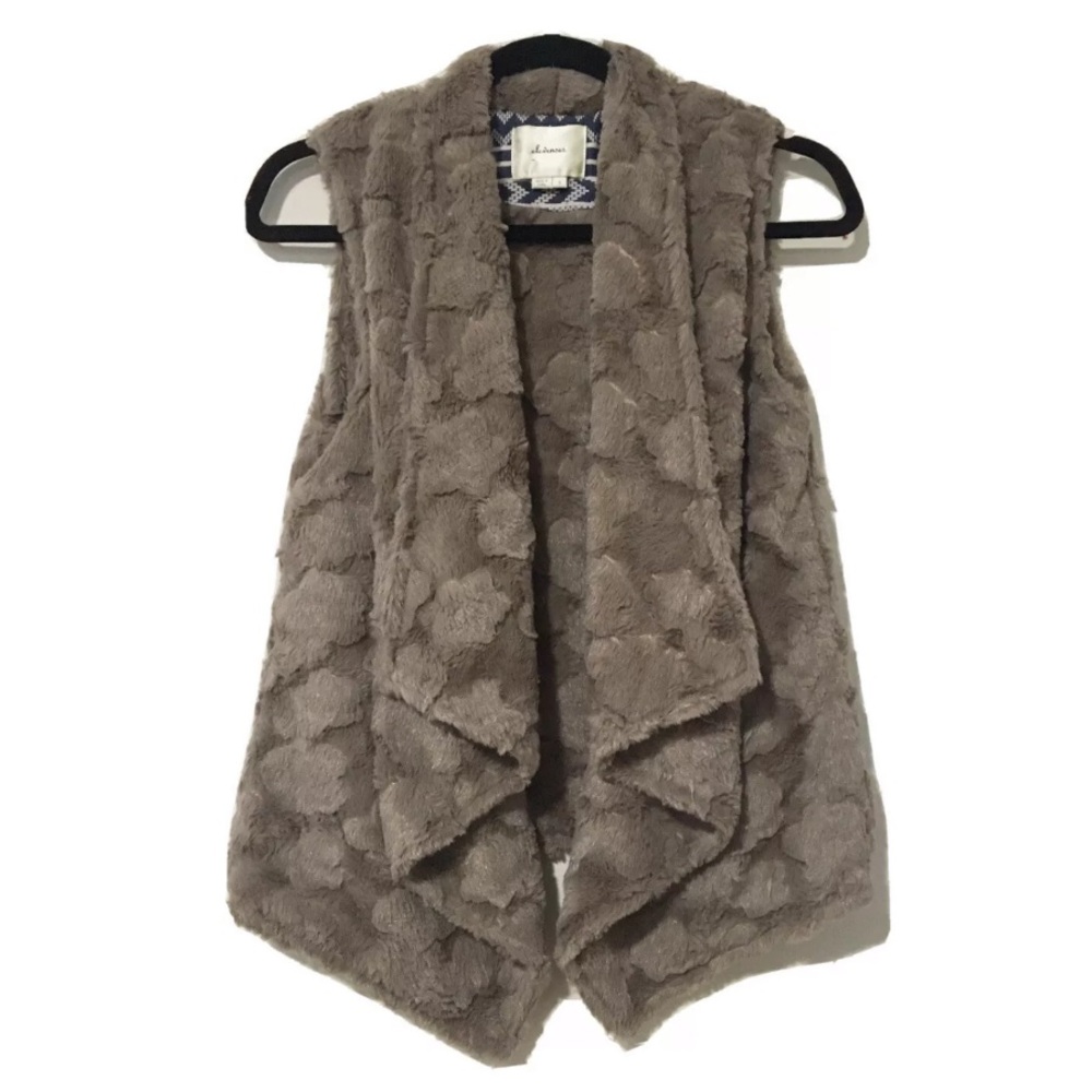 Anthropologie Elevenses Pelage Faux Fur Cardi Vest
